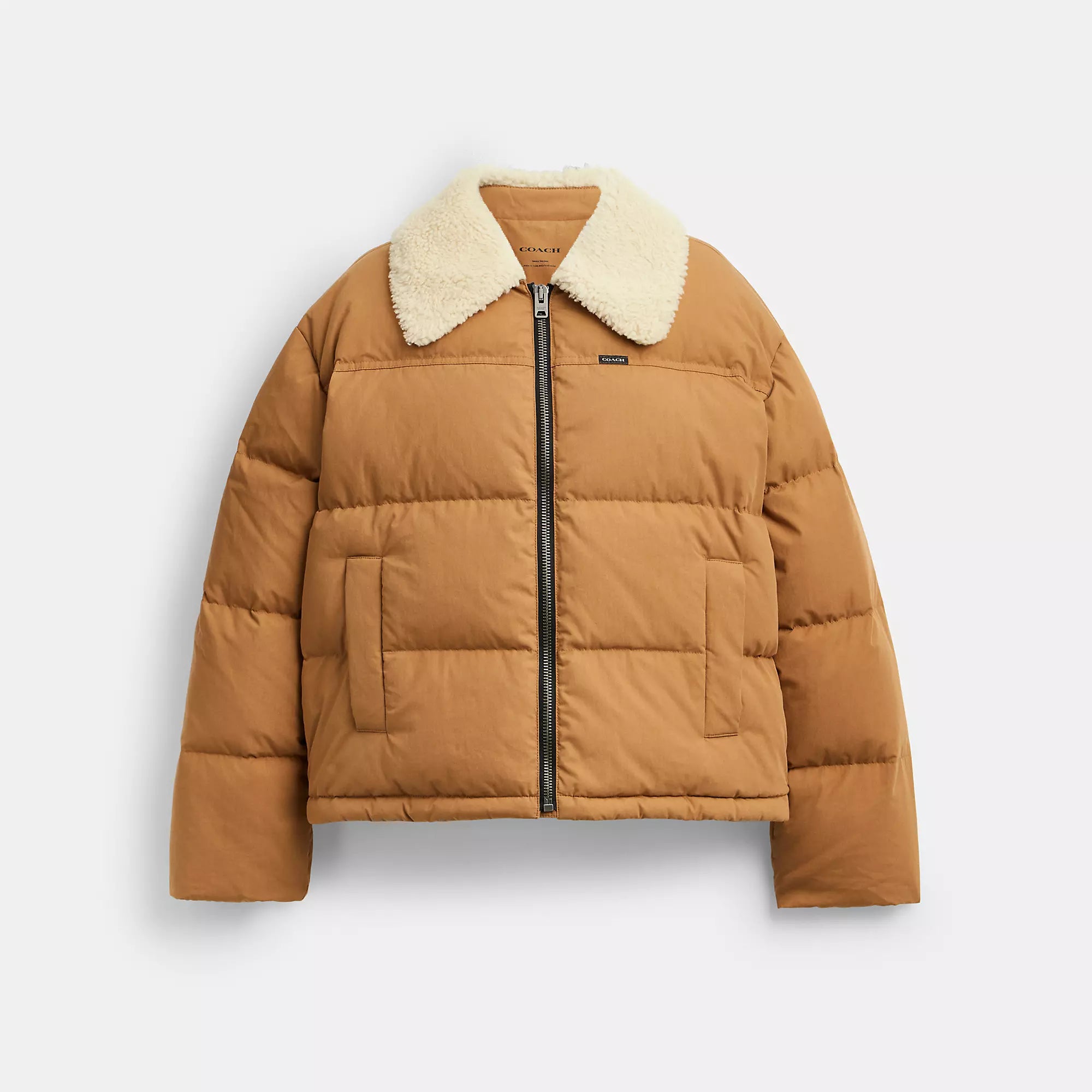 Coach Outlet Cotton Puffer With Shearling Collar