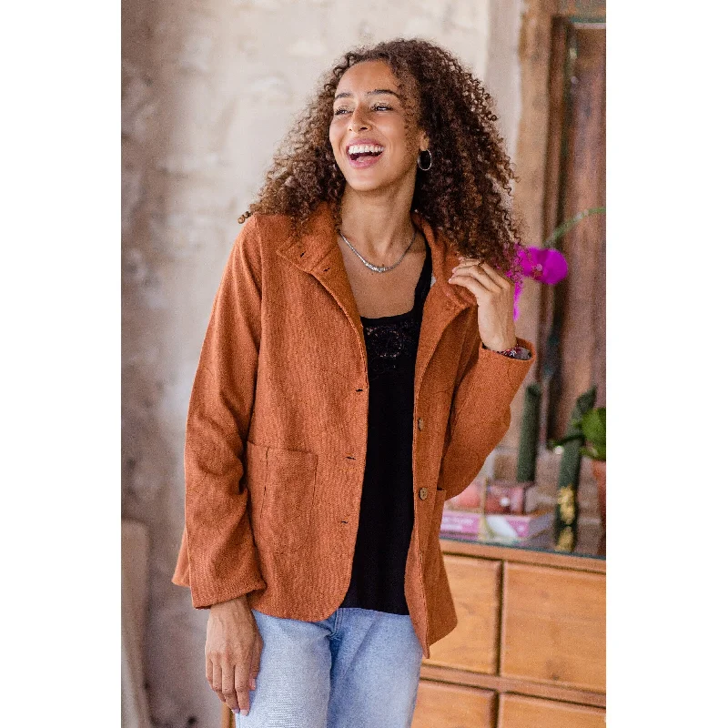 Novica Handmade Pumpkin Fantasy Embroidered Cotton Jacket