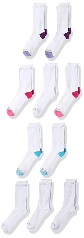 Fruit of the Loom Girls Cushioned Everyday Soft Crew Socks 10 Pair