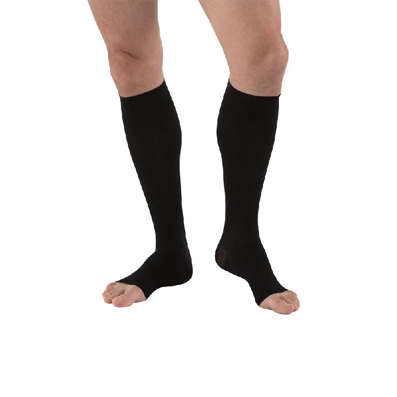 JOBST forMen Compression Socks, 20-30 mmHg, Knee High, Open Toe, Black