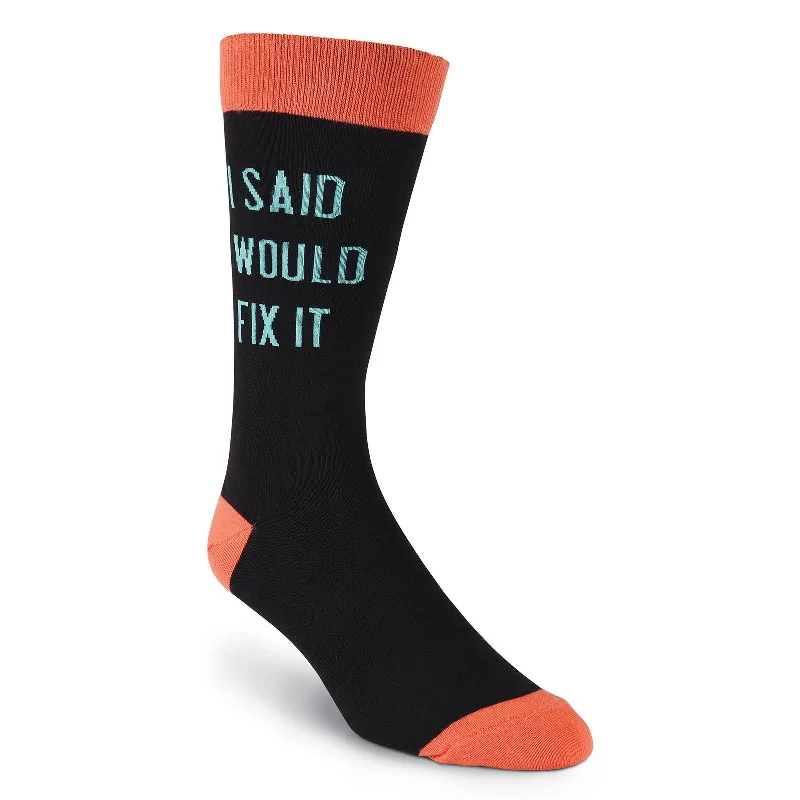 K. Bell Mens I Said I Would Fix It Crew Socks